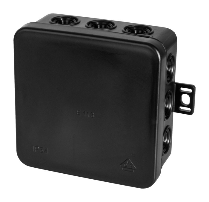 Forgreningsdåse m/12 udtag sort - Elworks